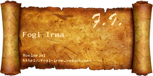 Fogl Irma névjegykártya