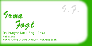irma fogl business card